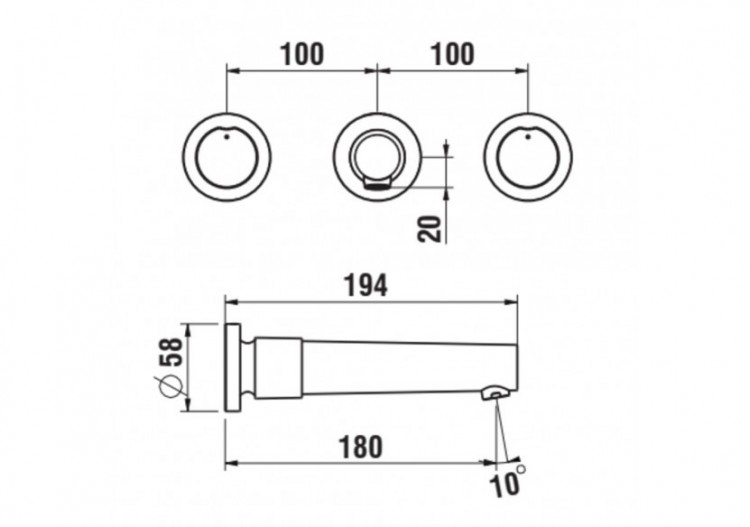 Mélangeur de lavabo mural New Classic - HF900524100000 - Laufen 2