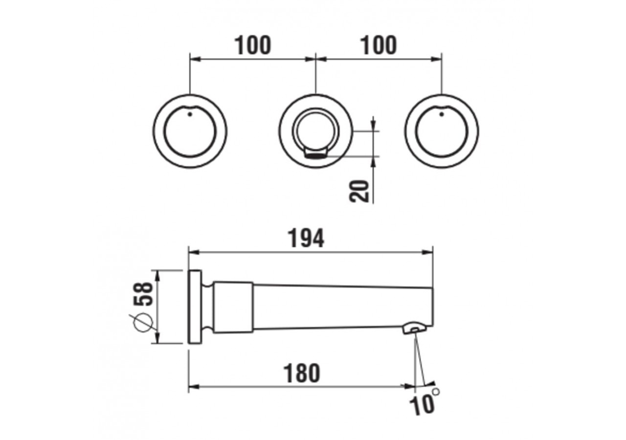 Mélangeur de lavabo mural New Classic - HF900524100000 - Laufen