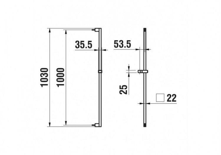 Barre de douche 'CityGliss' hauteur 1030 mm City - HF901158100000 - Laufen 2