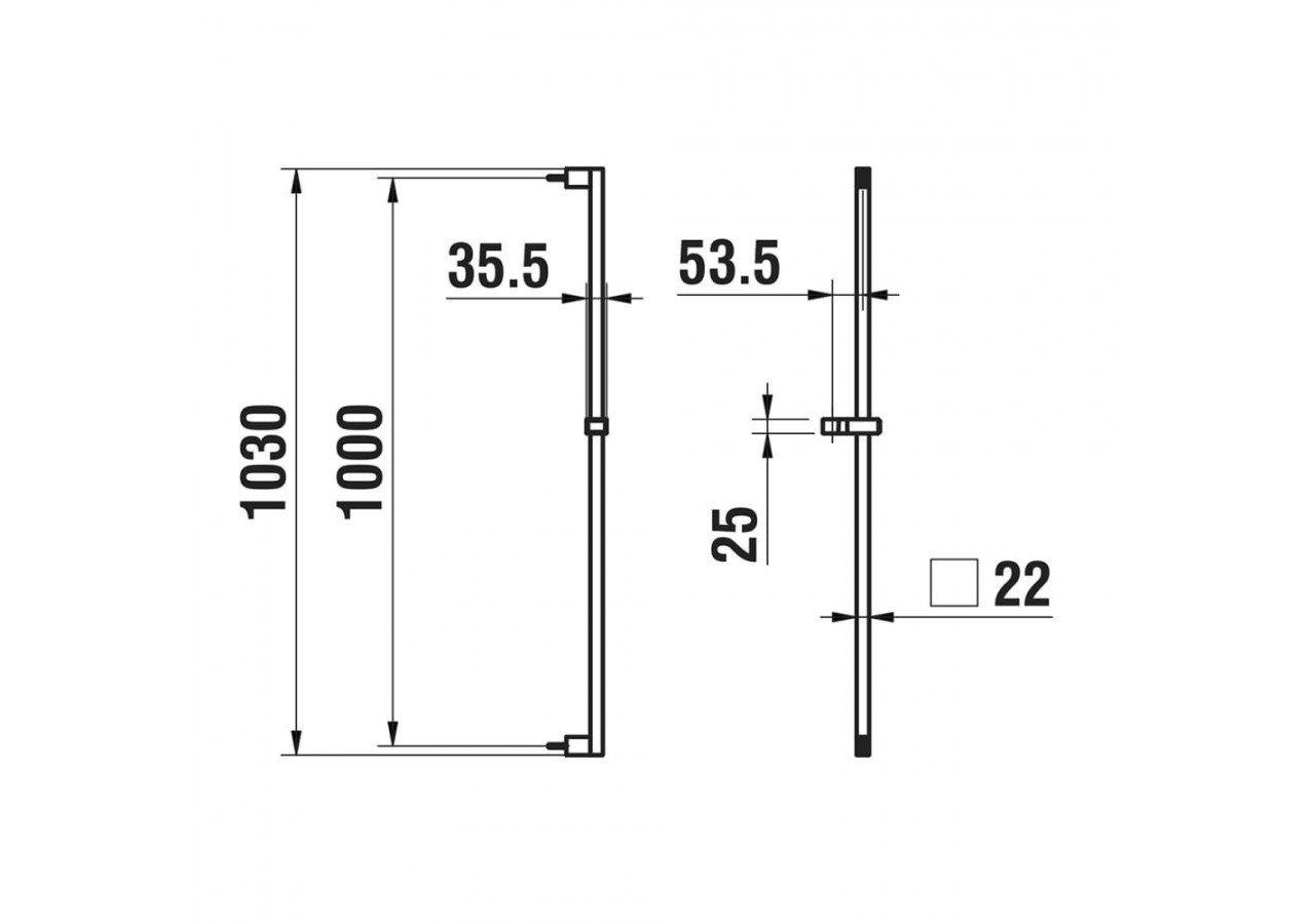 Barre de douche 'CityGliss' hauteur 1030 mm City - HF901158100000 - Laufen