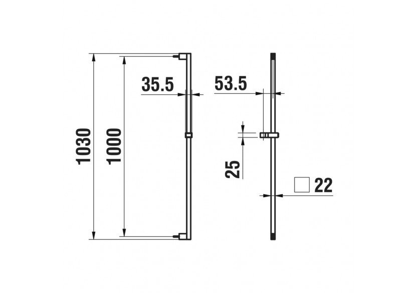 Barre de douche 'CityGliss' hauteur 1030 mm City - HF901158100000 - Laufen