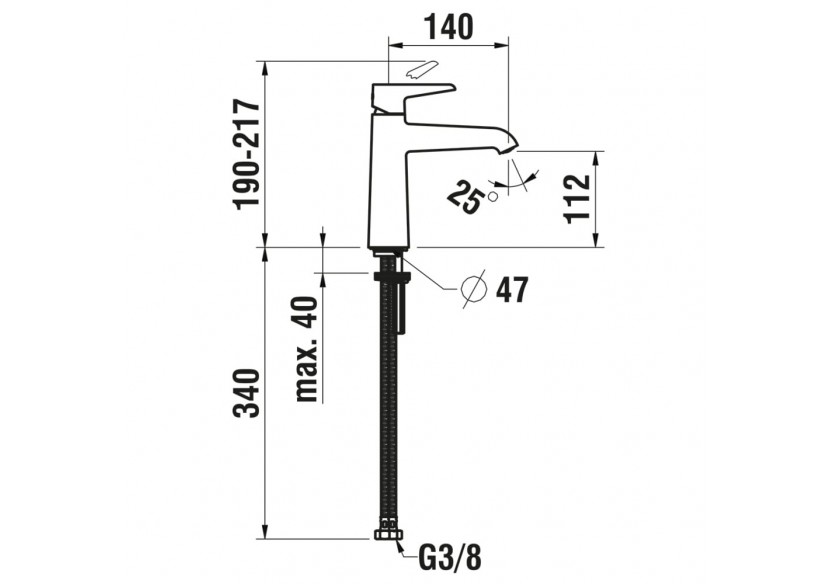 Mitigeur de lavabo cartouche Eco+ bec fixe sans vidage Pure - HF901704100000 - Laufen