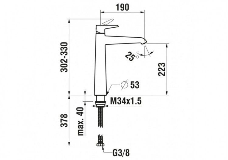 Mitigeur de lavabo rehaussé cartouche Eco+ Pure - HF901714100000 - Laufen 2