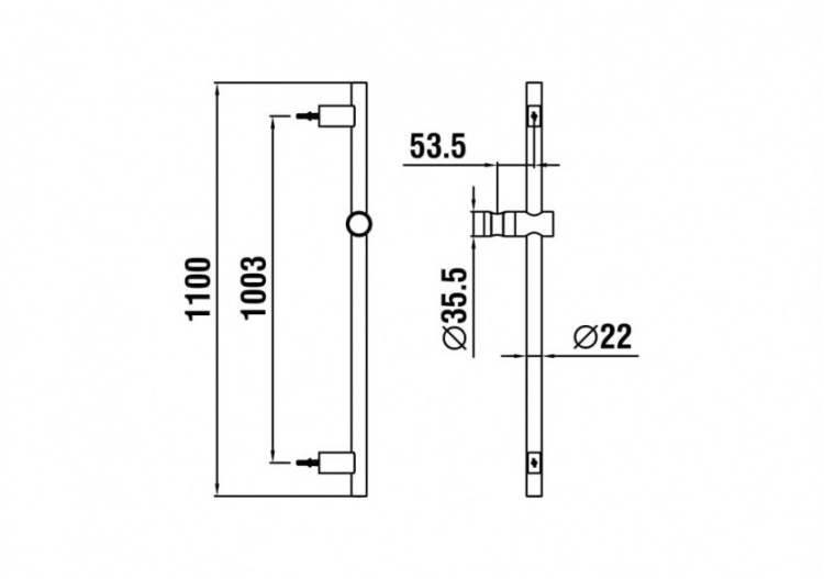 Barre de douche 'TwinGliss' hauteur 1100 mm Twin - HF904794100000 - Laufen 2