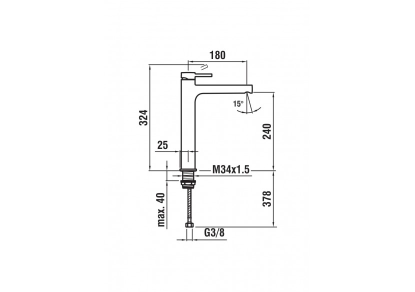 Mitigeur de lavabo rehaussé hauteur bec fixe Twin - HF905419100000 - Laufen