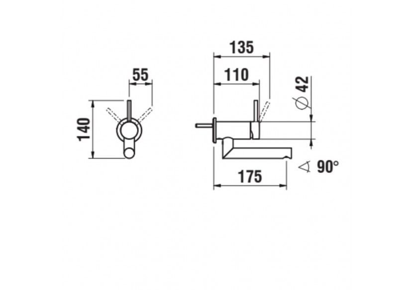 Mitigeur de lavabo à encastrer avec Simibox Twin - HF905426100000 - Laufen