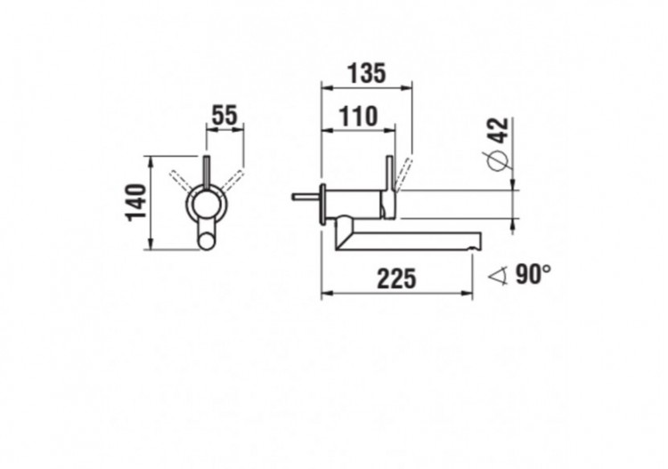 Mitigeur de lavabo à encastrer avec Simibox Twin - HF905427100000 - Laufen 2
