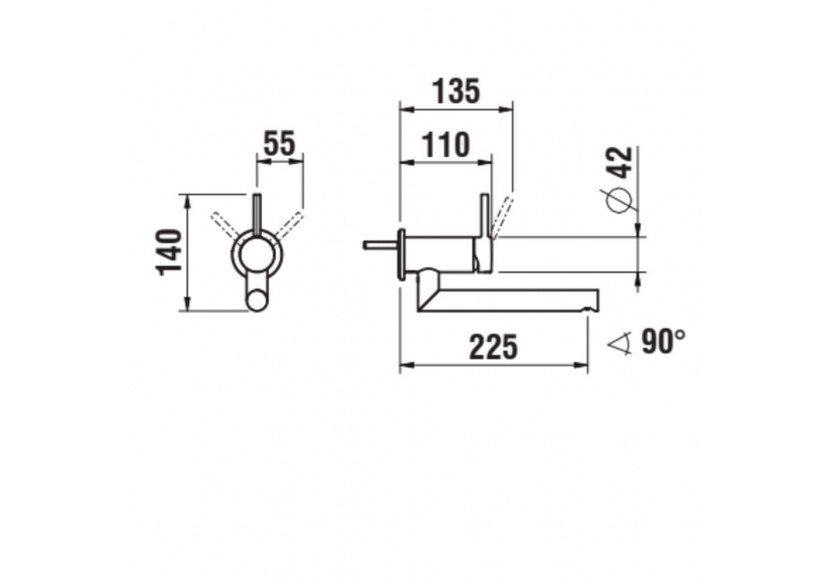 Mitigeur de lavabo à encastrer avec Simibox Twin - HF905427100000 - Laufen