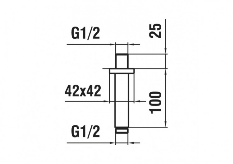 Bras de plafond pour pomme de douche pluie rosace carrée Divers - HF960099100001 - Laufen 2