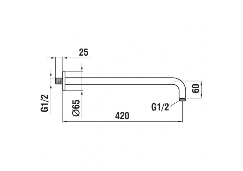 Bras mural pour pomme de douche pluie rosace ronde Divers - HF960109100001 - Laufen