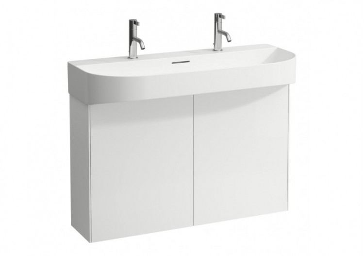 Meuble sous lavabo 2 portes Sonar Blanc mat 975 x 240 x 600 mm - H4054840341701 - Laufen