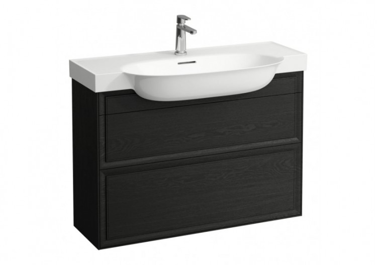 Meuble 2 tiroirs New Classic Chêne noirci 975 x 315 x 665 mm - H4060920856281 - Laufen