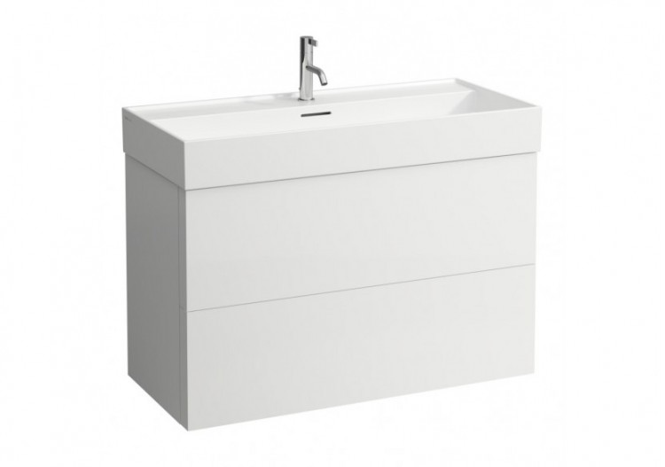 Meuble sous lavabo 2 tiroirs Kartell Blanc mat 985 x 450 x 600 mm - H4076320336401 - Laufen