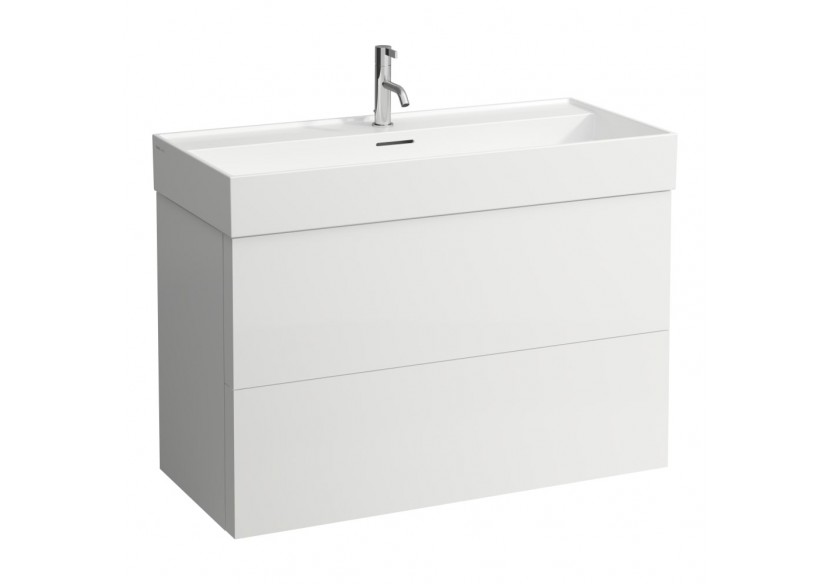 Meuble sous lavabo 2 tiroirs Kartell Blanc mat 985 x 450 x 600 mm - H4076320336401 - Laufen