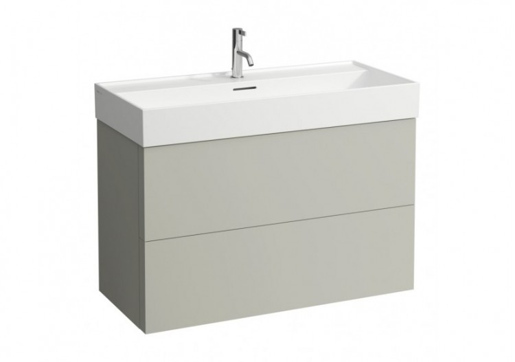 Meuble sous lavabo 2 tiroirs Kartell Gris silex 985 x 450 x 600 mm - H4076320336411 - Laufen