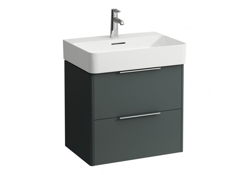 Meuble sous lavabo 2 tiroirs Base Gris signalisation 585 x 390 x 530 mm - H4022521102661 - Laufen