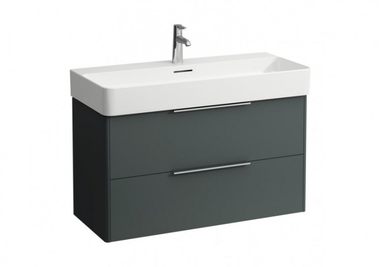 Meuble sous lavabo 2 tiroirs Base Gris signalisation 930 x 390 x 530 mm - H4024121102661 - Laufen