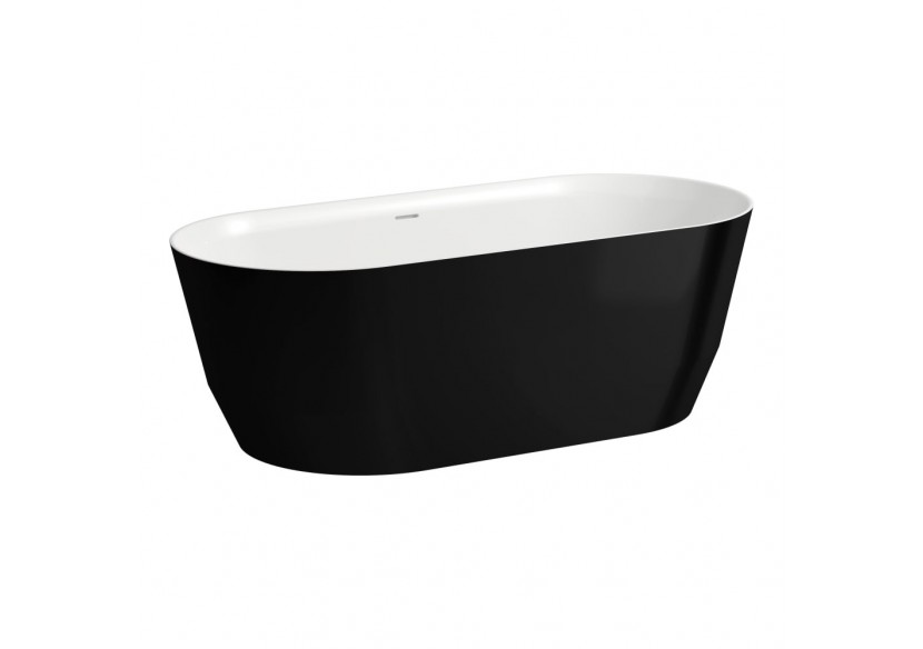 Baignoire indépendante Laufen pro Noir brillant / blanc brillant 1650 x 750 x 550 mm - H2399520640001 - Laufen