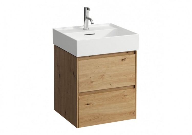 Meuble sous lavabo 2 tiroirs Lani Chêne sauvage 480 x 450 x 515 mm - H4035121122671 - Laufen