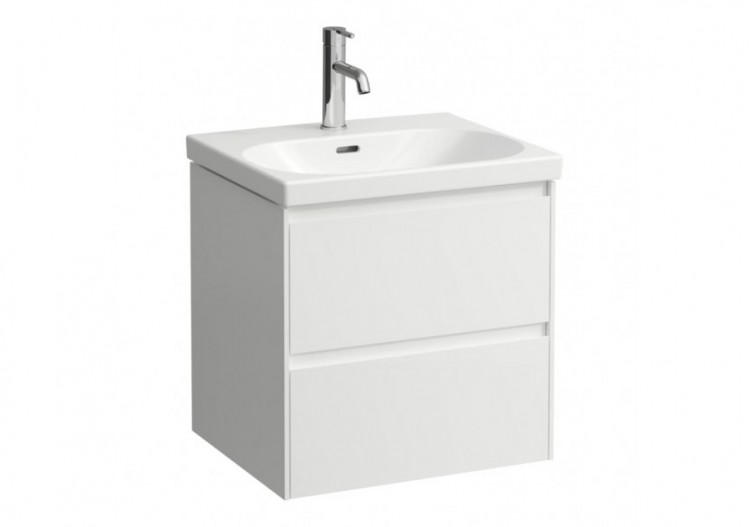 Meuble sous lavabo 2 tiroirs Lani Blanc brillant 535 x 450 x 515 mm - H4035221122611 - Laufen