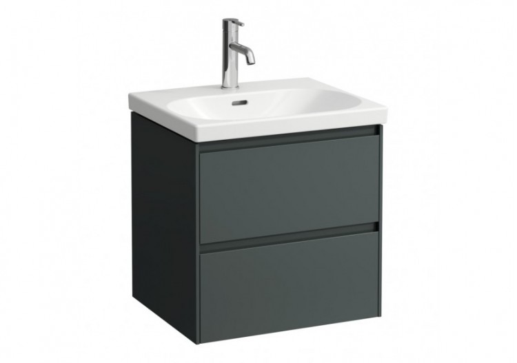 Meuble sous lavabo 2 tiroirs Lani Gris signalisation 535 x 450 x 515 mm - H4035221122661 - Laufen