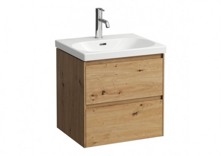 Meuble sous lavabo 2 tiroirs Lani Chêne sauvage 535 x 450 x 515 mm - H4035221122671 - Laufen