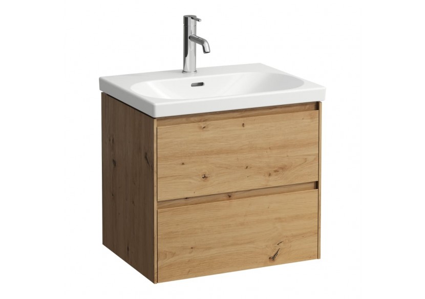 Meuble sous lavabo 2 tiroirs Lani Chêne sauvage 585 x 450 x 515 mm - H4035321122671 - Laufen