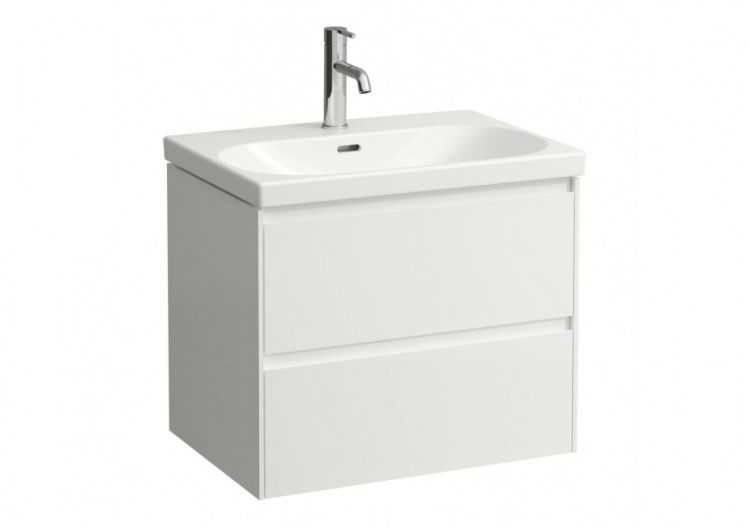 Meuble sous lavabo 2 tiroirs Lani Blanc brillant 635 x 450 x 515 mm - H4035421122611 - Laufen