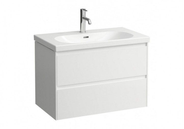 Meuble sous lavabo 2 tiroirs Lani Blanc brillant 785 x 450 x 515 mm - H4035521122611 - Laufen