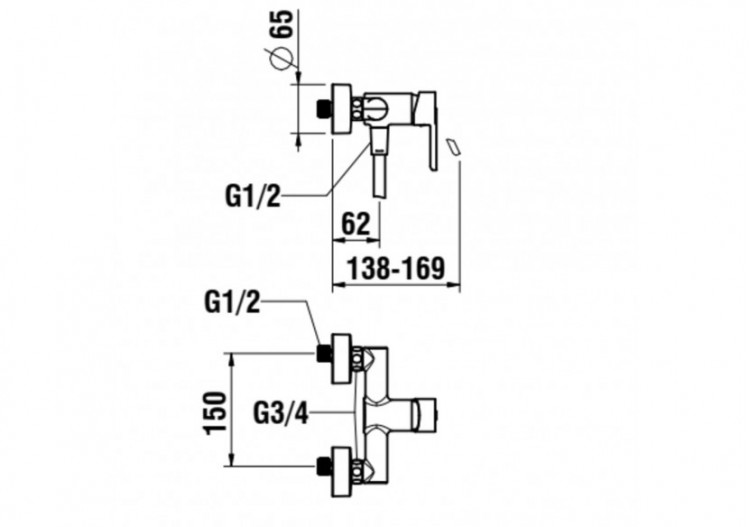 Mitigeurs de douche Lua 205 x 230 x 170 mm - H3310810041311 - Laufen 2