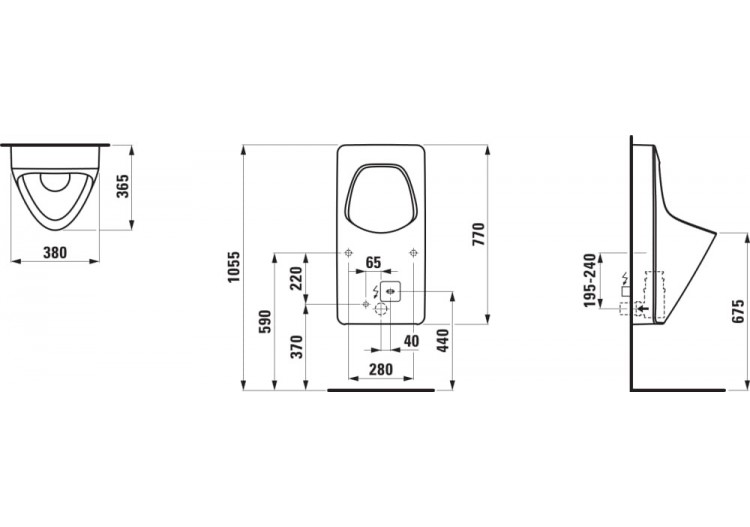 Urinoir Antero Blanc LCC 380 x 365 x 770 mm - H8411524004011 - Laufen 2