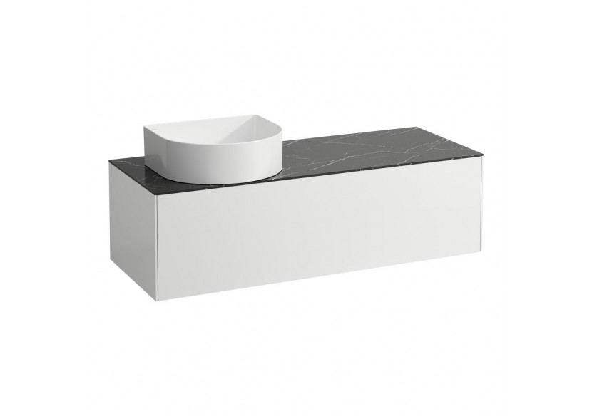 Meuble sous lavabo 1 tiroir Sonar Blanc mat, plan noir Marquina 1175 x 455 x 340 mm - H4054220341431 - Laufen Meuble sous lavabo 1 tiroir Sonar Blanc mat, plan noir Marquina 1175 x 455 x 340 mm - H4054220341431 - Laufen
