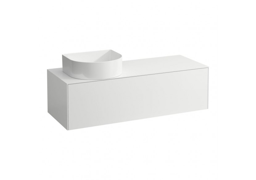 Meuble sous lavabo 1 tiroir découpe à gauche Sonar Blanc mat 1175 x 455 x 340 mm - H4054220341701 - Laufen