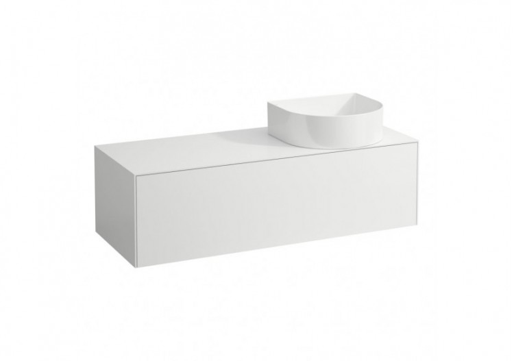 Meuble sous lavabo 1 tiroir découpe à droite Sonar Blanc mat 1175 x 455 x 340 mm - H4054230341701 - Laufen