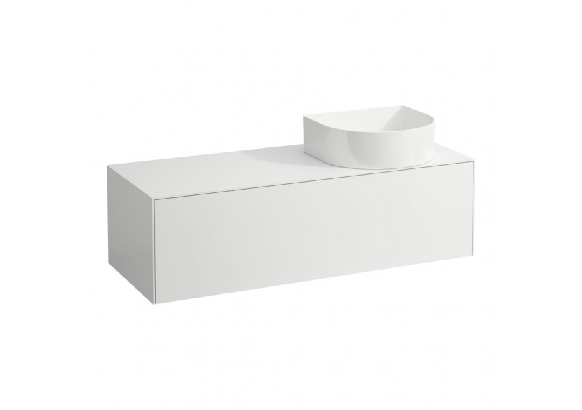 Meuble sous lavabo 1 tiroir découpe à droite Sonar Blanc mat 1175 x 455 x 340 mm - H4054230341701 - Laufen