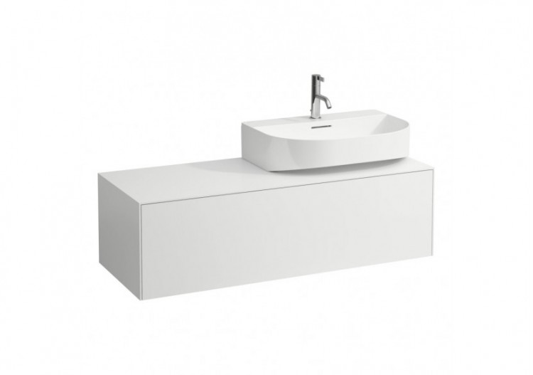 Meuble sous lavabo 1 tiroir découpe à droite Sonar Blanc mat 1175 x 455 x 340 mm - H4054530341701 - Laufen