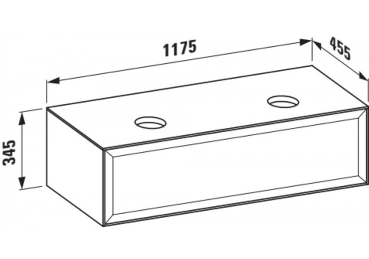 Meuble 1 tiroir New Classic Blanc brillant 1175 x 455 x 345 mm - H4060800856311 - Laufen 2