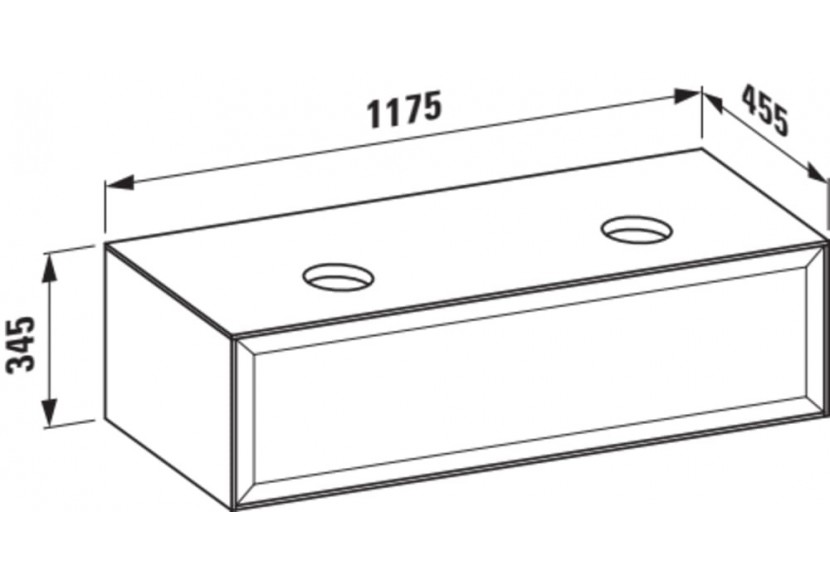 Meuble 1 tiroir New Classic Blanc brillant 1175 x 455 x 345 mm - H4060800856311 - Laufen