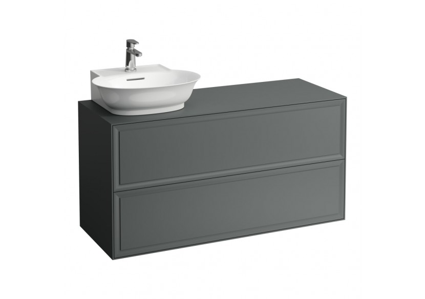 Meuble 1200 2 tiroirs découpe à gauche New Classic Blanc mat 1175 x 455 x 600 mm - H4060870851701 - Laufen