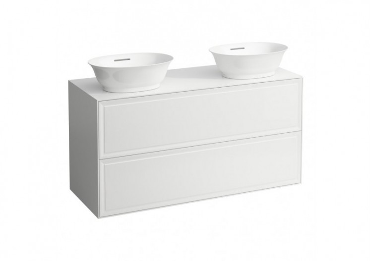 Meuble 1200 2 tiroirs New Classic Blanc mat 1175 x 455 x 600 mm - H4060890851701 - Laufen