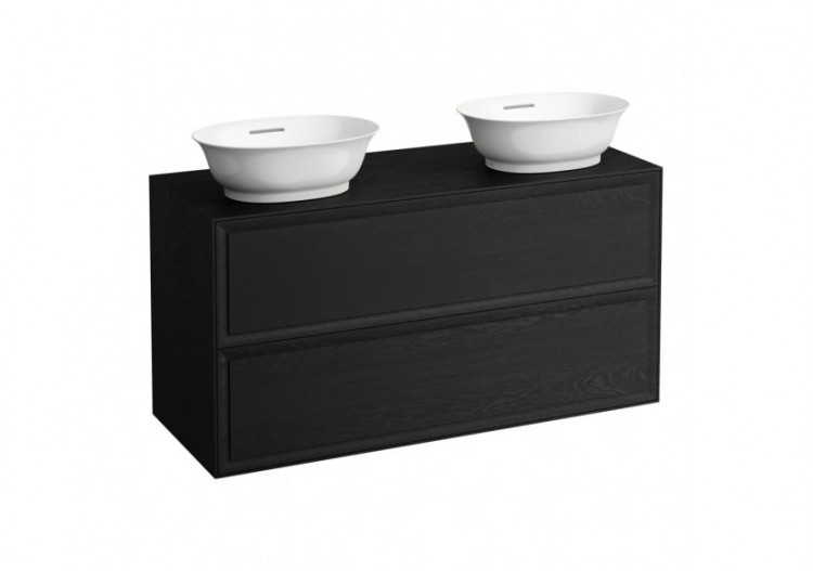 Meuble 1200 2 tiroirs New Classic Chêne noirci 1175 x 455 x 600 mm - H4060890856281 - Laufen