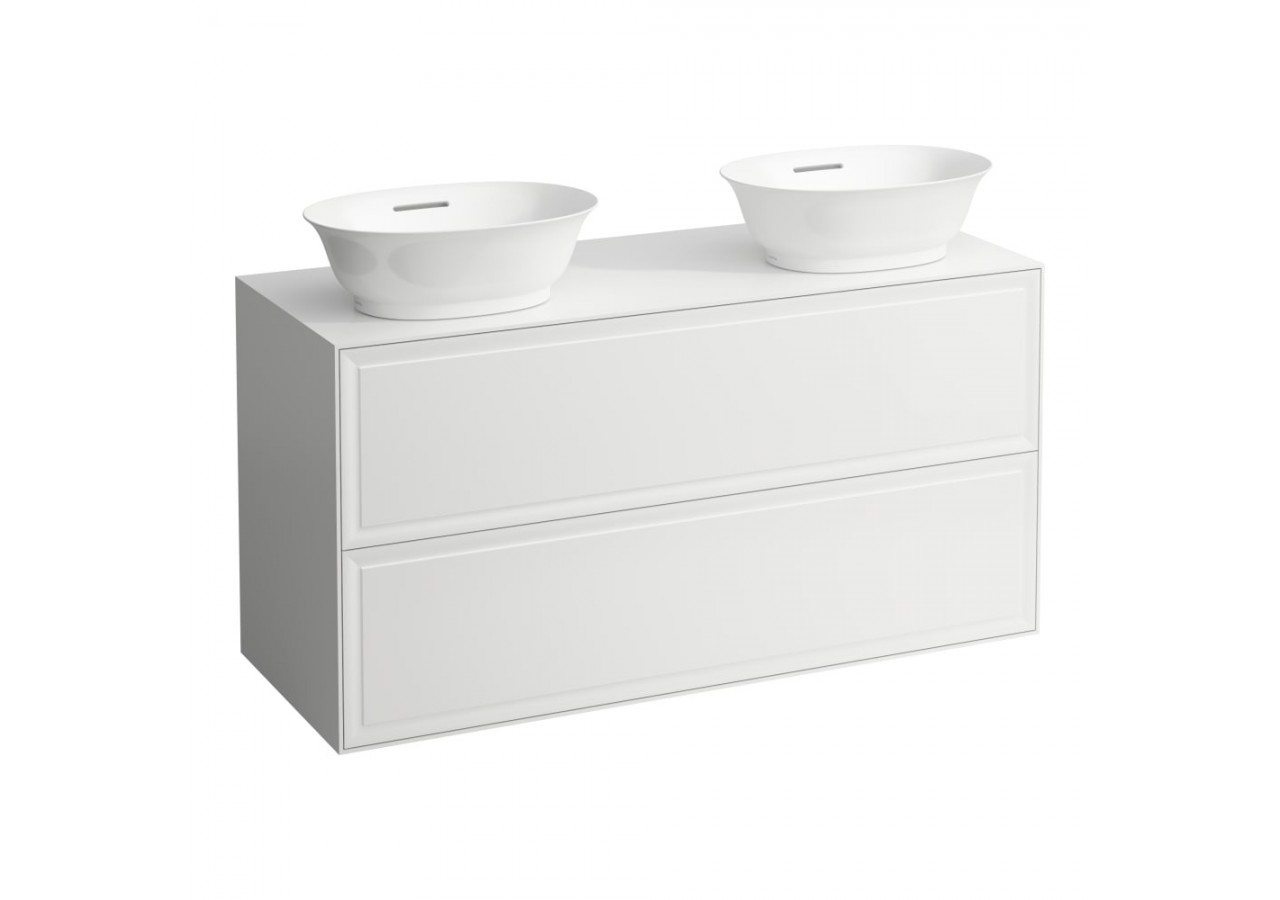 Meuble 1200 2 tiroirs New Classic Blanc brillant 1175 x 455 x 600 mm - H4060890856311 - Laufen