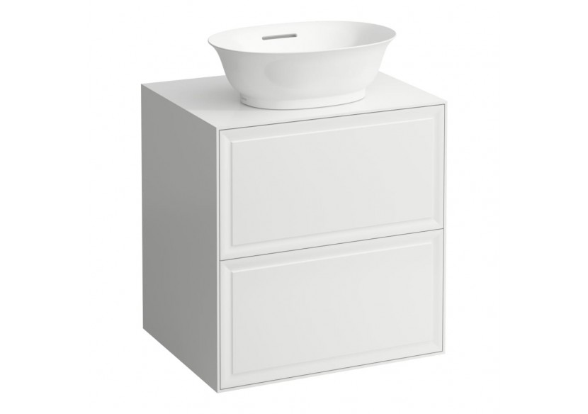 Meuble 600 2 tiroirs découpe centrale New Classic Blanc mat 575 x 455 x 600 mm - H4060020851701 - Laufen