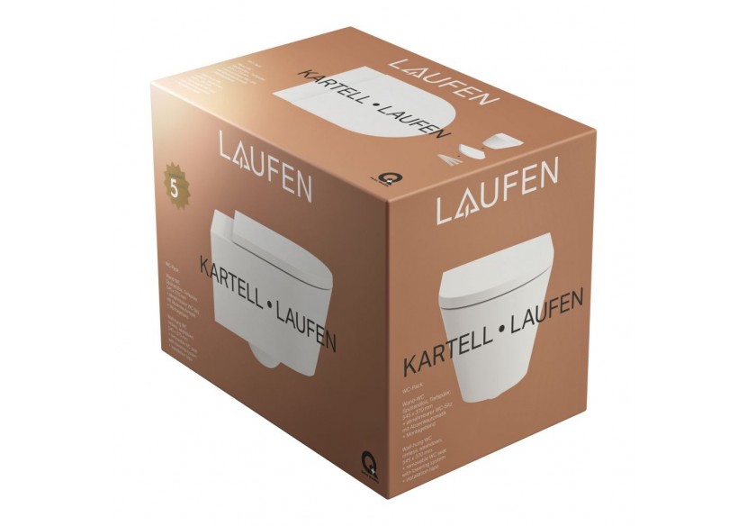 Pack Wc suspendu sans bride Kartell Noir brillant 545 x 370 x 355 mm - H8663300200001 - Laufen
