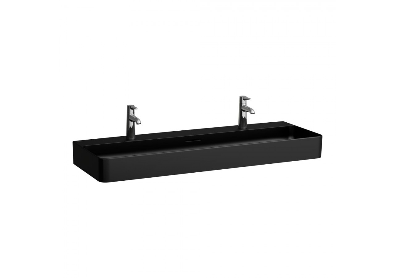 Lavabo mural ou à poser sur meuble Val Noir mat 1200 x 420 x 155 mm - H8102897161151 - Laufen