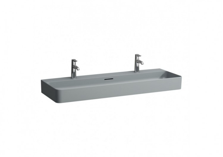 Lavabo mural ou à poser sur meuble Val Graphite mat 1200 x 420 x 155 mm - H8102897581151 - Laufen