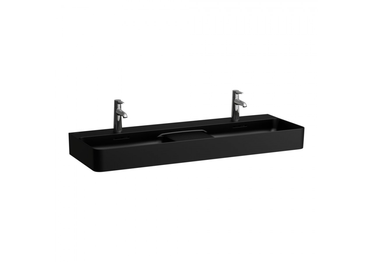 Lavabo double mural ou à poser sur meuble Val Noir mat 1200 x 420 x 115 mm - H8142827161041 - Laufen