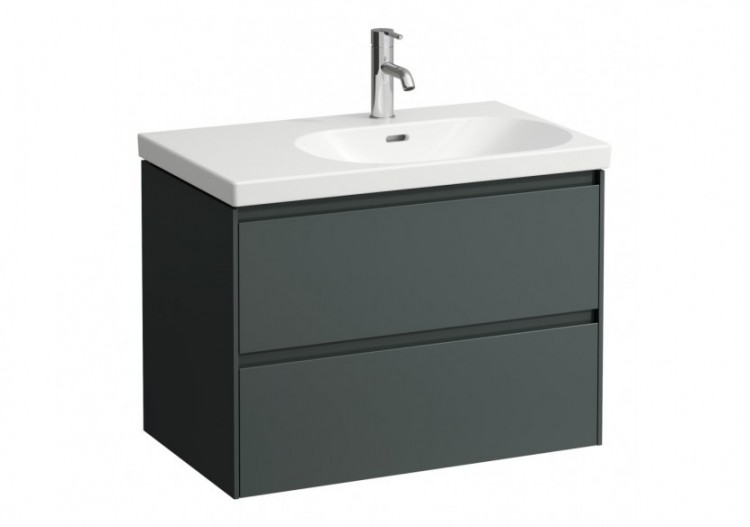 Meuble sous lavabo 2 tiroirs Lani Gris signalisation 735 x 450 x 515 mm - H4035821122661 - Laufen