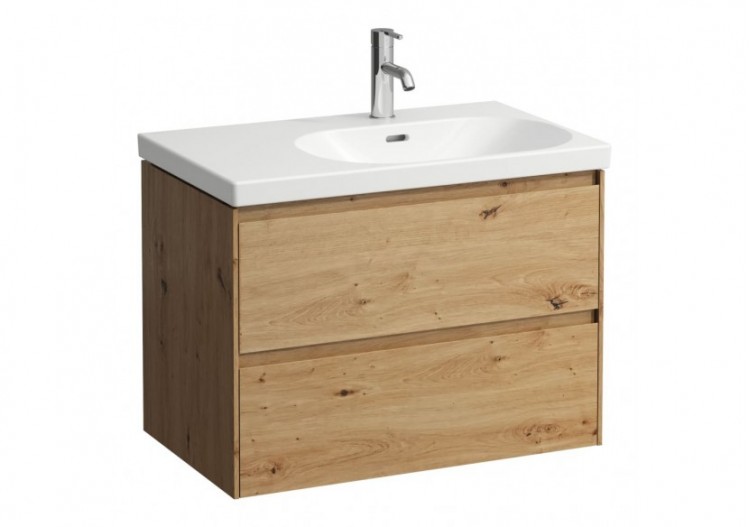 Meuble sous lavabo 2 tiroirs Lani Chêne sauvage 735 x 450 x 515 mm - H4035821122671 - Laufen