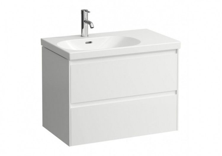 Meuble sous lavabo 2 tiroirs Lani Blanc brillant 735 x 450 x 515 mm - H4035921122611 - Laufen